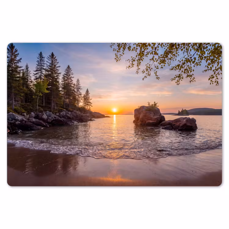 Zonsondergang - Kust - Water - Natuur - Oranje Placemat vinyl groot -zzsfeer1_Kitchenyeah-website