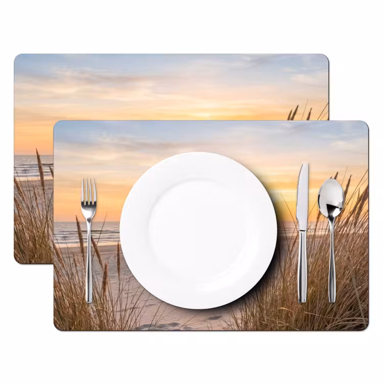 Zonsondergang - Duinen - Zee Placemat vinyl groot -zzsfeer2_Kitchenyeah-website