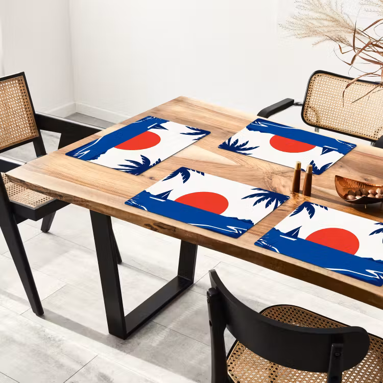 Zonsondergang - Zee - Palmboom - Tropisch - Modern Placemat vinyl groot -zzsfeer4_Kitchenyeah-website