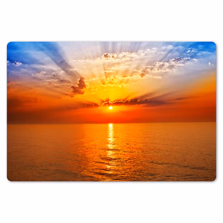 Zonsondergang - Zee - Lucht - Oranje - Horizon - Water Placemat vinyl groot -zzsfeer1_Kitchenyeah-website