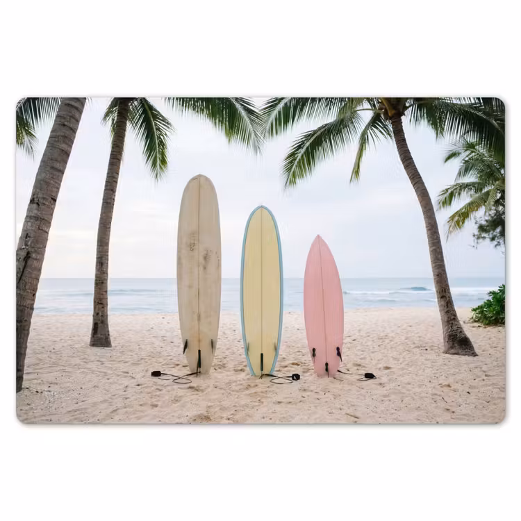 Surfboard - Palmbomen - Kleurrijk Placemat vinyl groot -zzsfeer1_Kitchenyeah-website