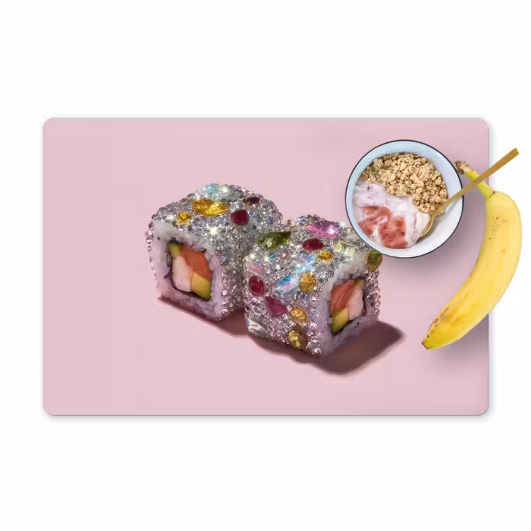 Sushi - Rolletjes - Steentjes - Kleurrijk Placemat vinyl groot -zzzproduct_Kitchenyeah-website
