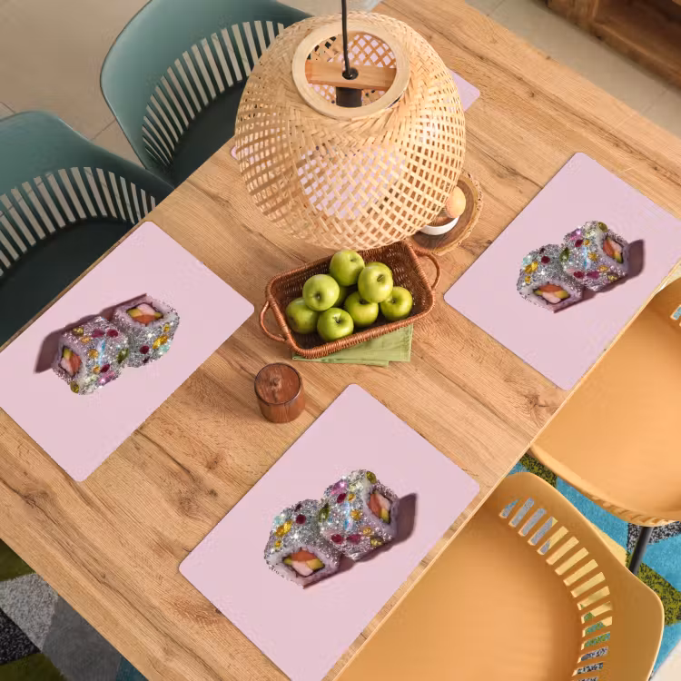 Sushi - Rolletjes - Steentjes - Kleurrijk Placemat vinyl groot -zzsfeer5_Kitchenyeah-website