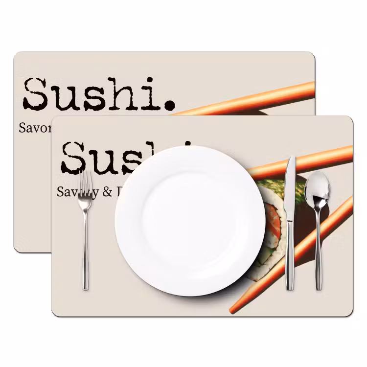 Sushi - Zalm - Rijst - Japans Placemat vinyl groot -zzsfeer2_Kitchenyeah-website