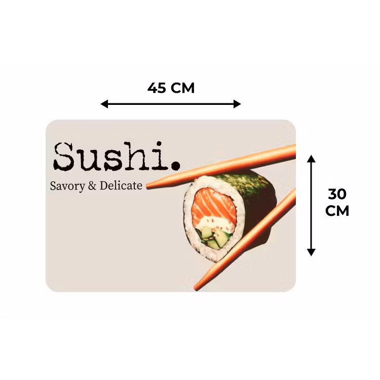 Sushi - Zalm - Rijst - Japans Placemat vinyl groot -specs