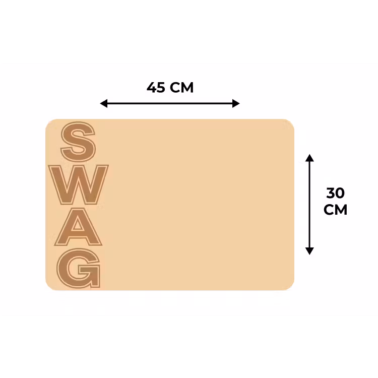 Swag - Bruin - Beige Placemat vinyl groot -specs