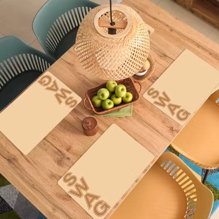 Swag - Bruin - Beige Placemat vinyl groot -zzsfeer5_Kitchenyeah-website