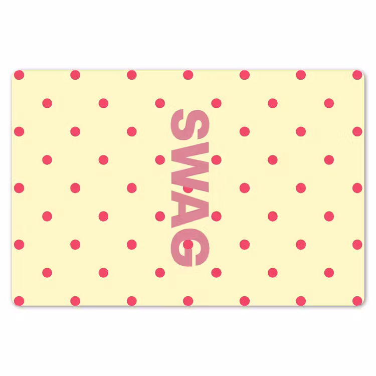 Swag - Roze - Stippen - Geel Placemat vinyl groot -zzsfeer1_Kitchenyeah-website