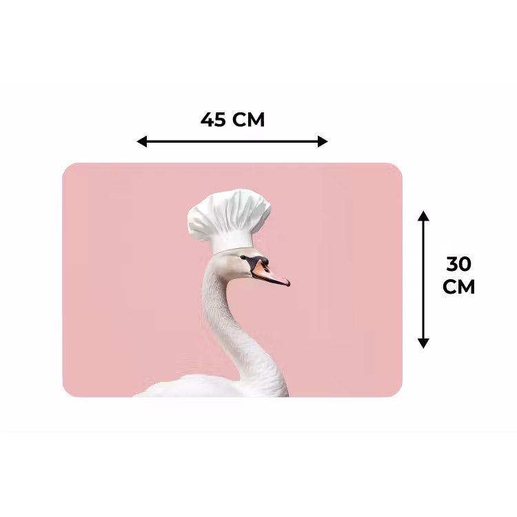 Zwaan - Koksmuts - Mooi - Klassiek Placemat vinyl groot -specs