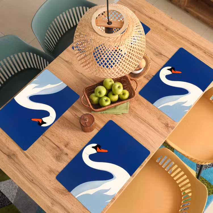 Zwaan - Wit - Snavel - Illustratie Placemat vinyl groot -zzsfeer5_Kitchenyeah-website