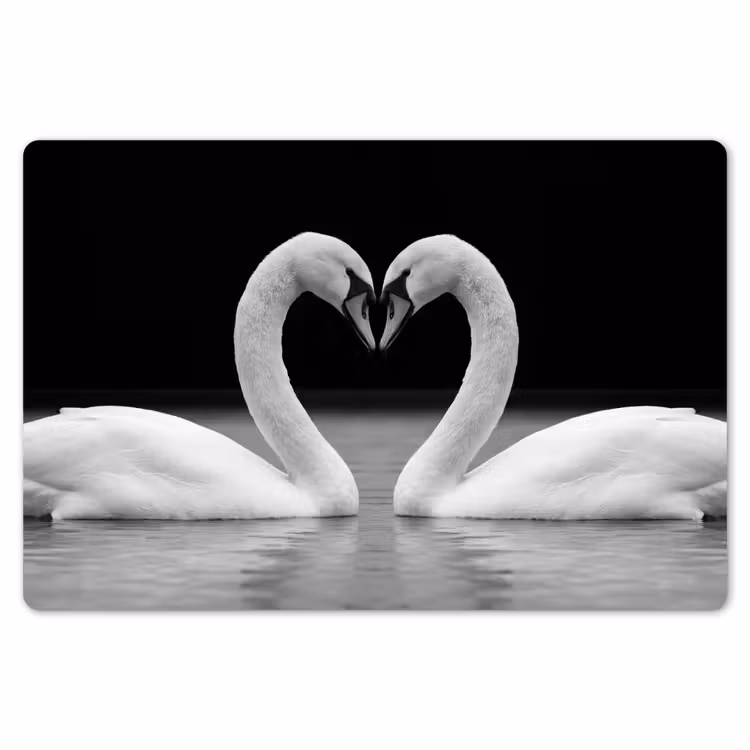 Zwanen - Hart - Zwart - Wit Placemat vinyl groot -zzsfeer1_Kitchenyeah-website