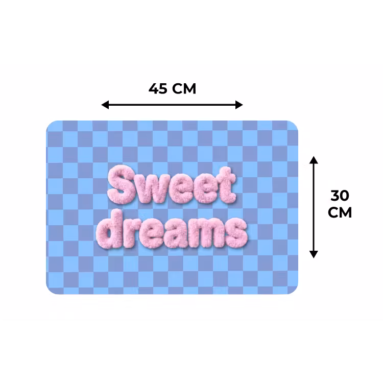 Sweet dreams - Vierkanten - Roze - Blauw Placemat vinyl groot -specs