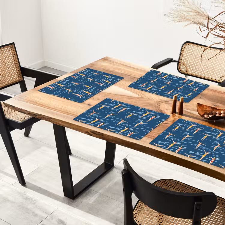 Zwemsters- Retro - Blauw Placemat vinyl groot 368 -zzsfeer4_Kitchenyeah-website