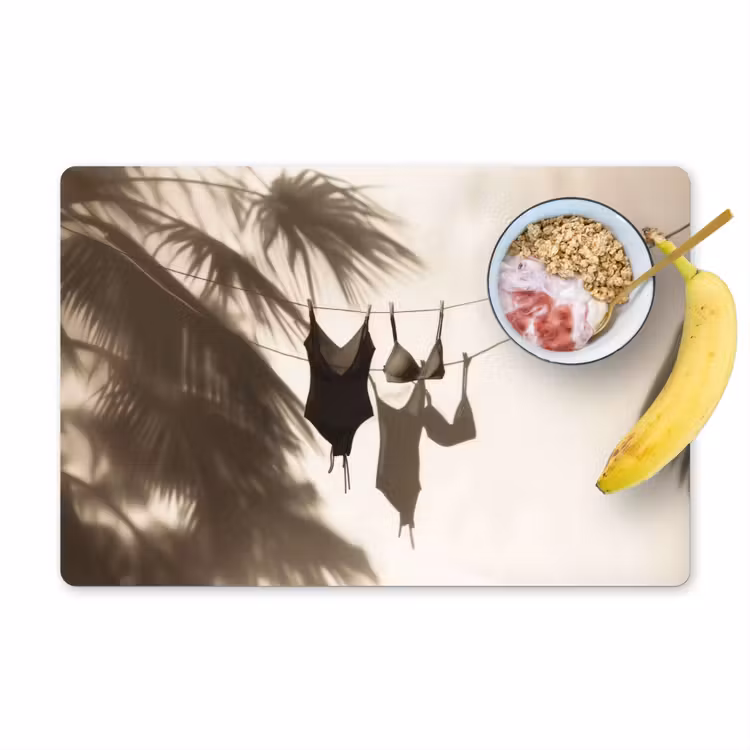Badkleding - Palmbomen - Schaduw - Tropisch Placemat vinyl groot -zzzproduct_Kitchenyeah-website