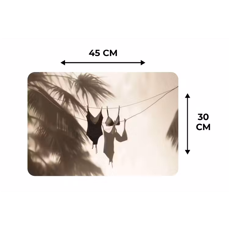 Badkleding - Palmbomen - Schaduw - Tropisch Placemat vinyl groot -specs