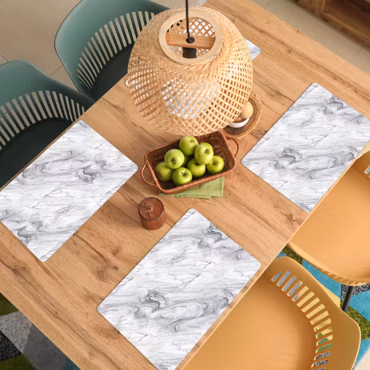 Wervelende - Grijsstructuur - Marmer - Wit Placemat vinyl groot 368 -zzsfeer5_Kitchenyeah-website