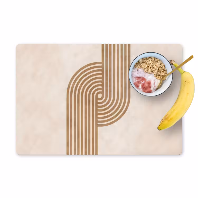 Symmetrische bocht - Koperkleurig Placemat vinyl groot -zzzproduct_Kitchenyeah-website