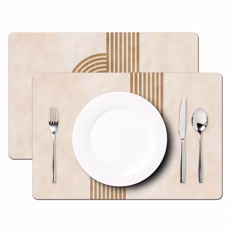Symmetrische bocht - Koperkleurig Placemat vinyl groot -zzsfeer2_Kitchenyeah-website