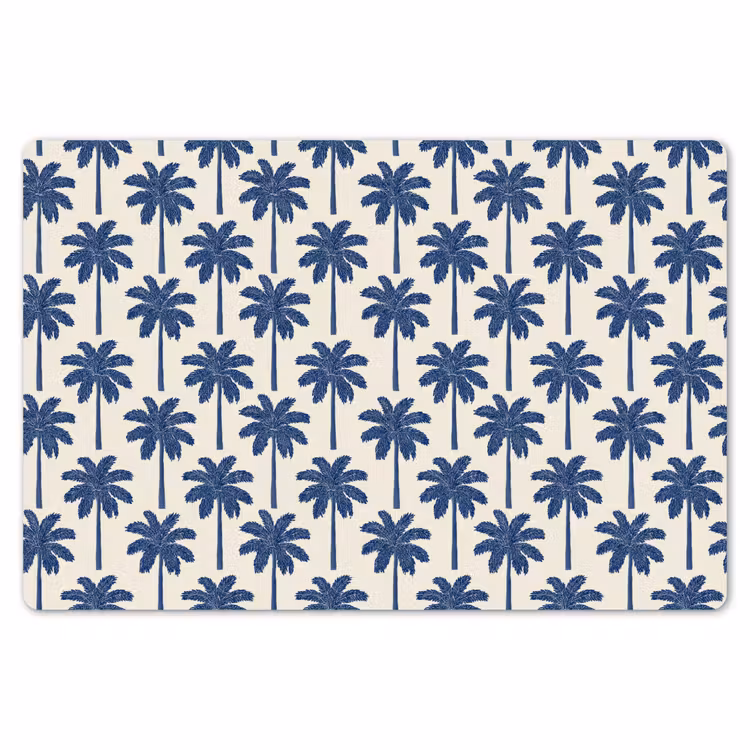 Symmetrisch - Palm - Blauw Placemat vinyl groot 368 -zzsfeer1_Kitchenyeah-website