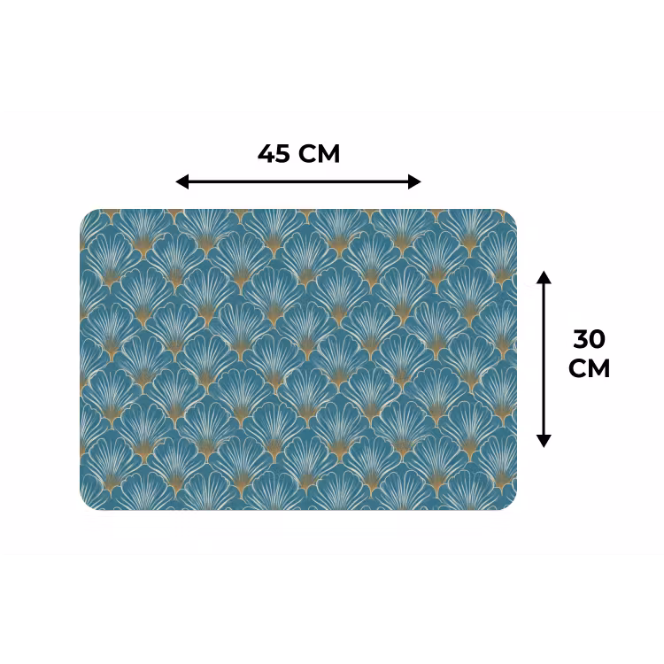 Symmetrisch - Patroon - Blauw Placemat vinyl groot 368 -specs