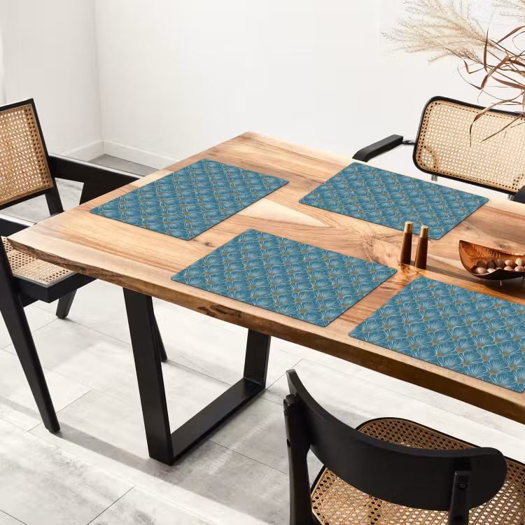 Symmetrisch - Patroon - Blauw Placemat vinyl groot 368 -zzsfeer4_Kitchenyeah-website