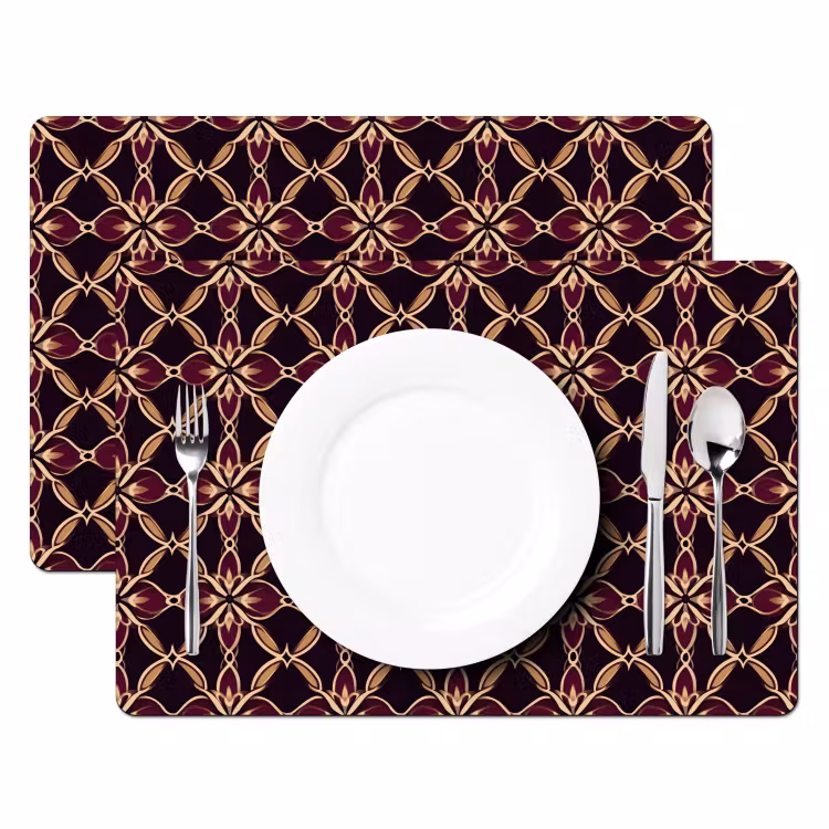 Symmetrisch - Tegel - Burgundy Placemat vinyl groot 368 -zzsfeer2_Kitchenyeah-website