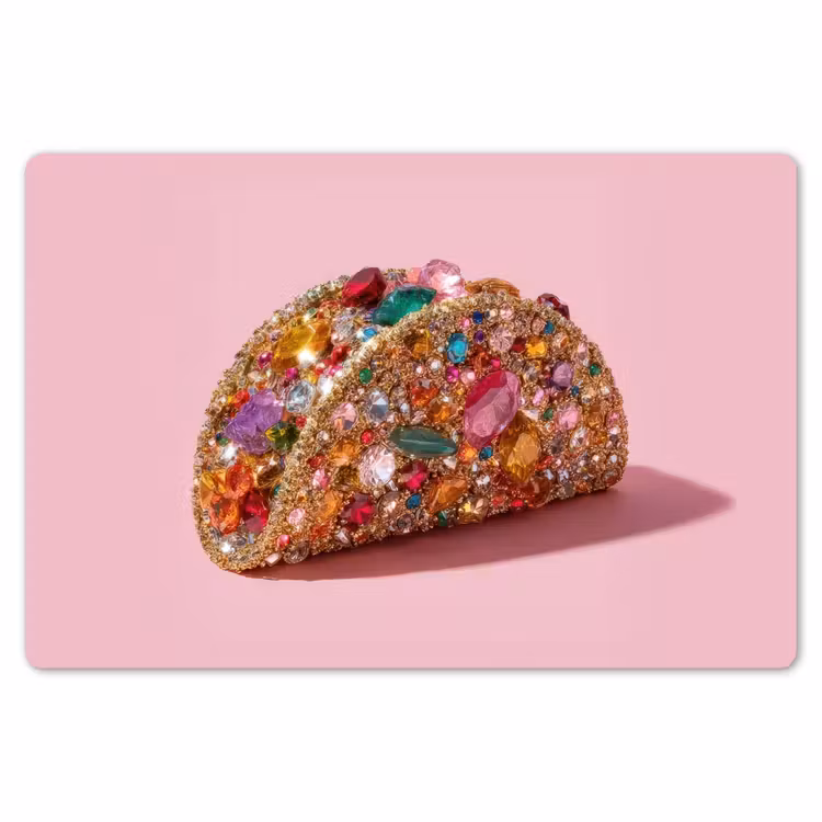 Taco - Kleurrijk - Edelstenen - Goud Placemat vinyl groot -zzsfeer1_Kitchenyeah-website