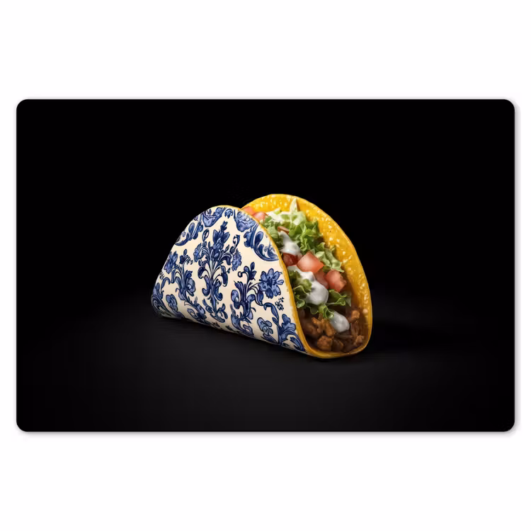 Taco - Vlees - Salade - Delftsblauw - Motief Placemat vinyl groot -zzsfeer1_Kitchenyeah-website
