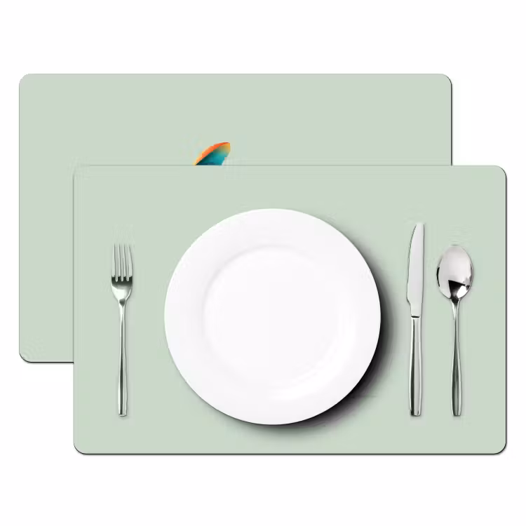 Staart - Dino - Minimalistisch - Blauw Placemat vinyl groot -zzsfeer2_Kitchenyeah-website