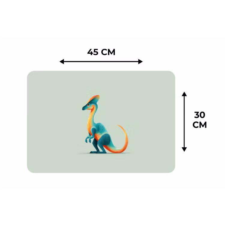 Staart - Dino - Minimalistisch - Blauw Placemat vinyl groot -specs