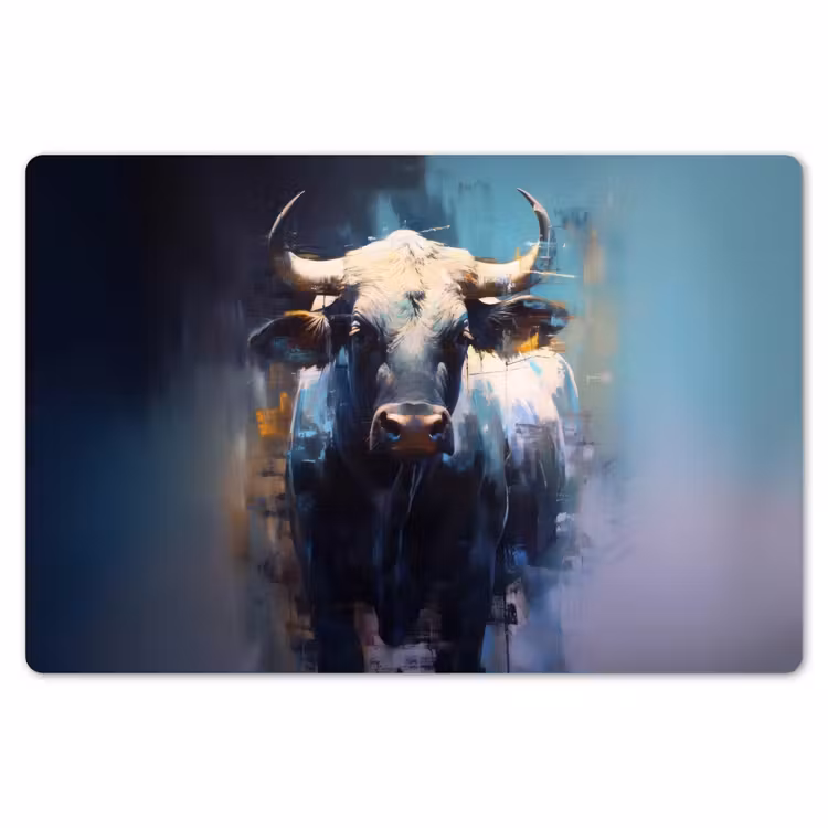 Stier - Zwart - Abstract - Horens Placemat vinyl groot -zzsfeer1_Kitchenyeah-website