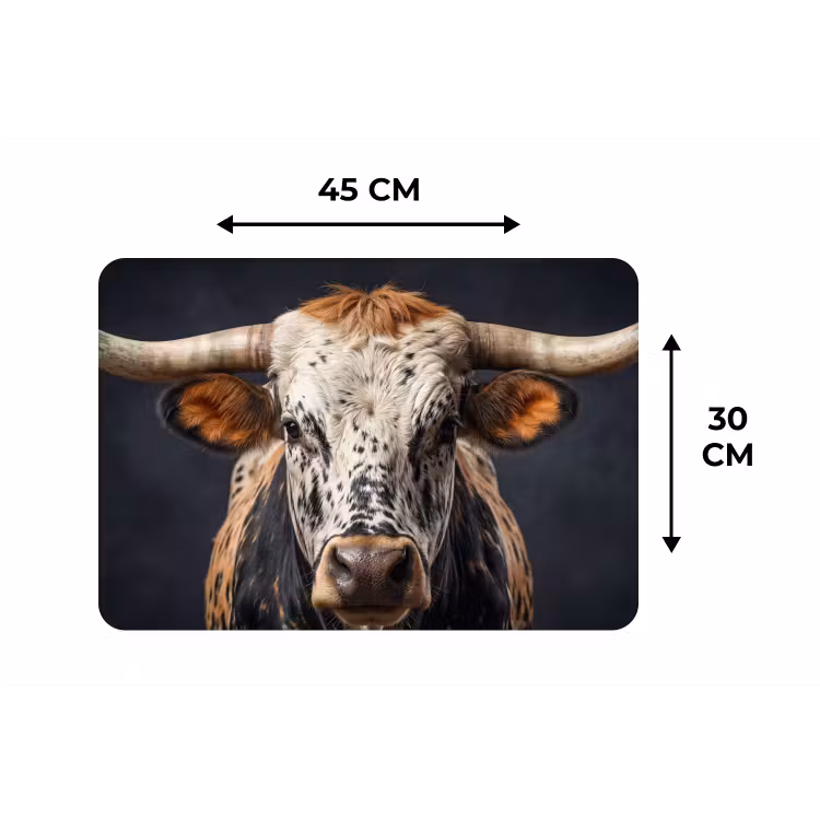 Stier - Kleurrijk - Hoorns Placemat vinyl groot -specs
