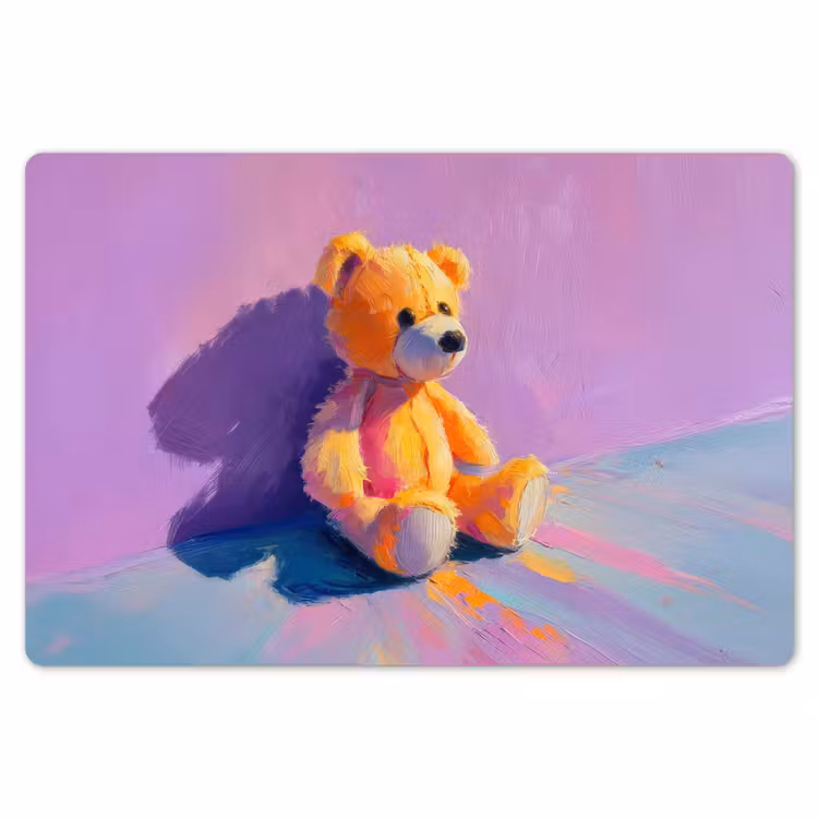 Teddybeer - Schaduw - Penseelstreken - Paars Placemat vinyl groot -zzsfeer1_Kitchenyeah-website