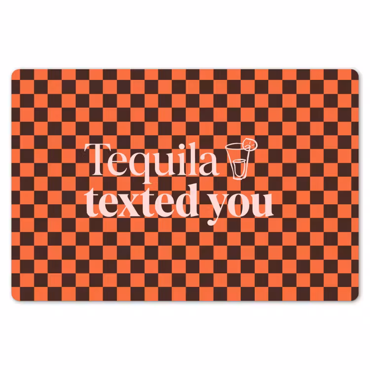 Tequila texted you - Glas - Vierkanten - Oranje Placemat vinyl groot -zzsfeer1_Kitchenyeah-website