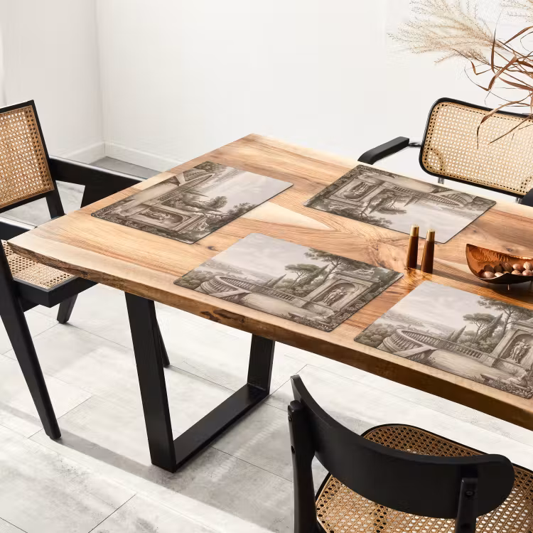 Terras - Stad - Uitzicht - Rivier Placemat vinyl groot -zzsfeer4_Kitchenyeah-website