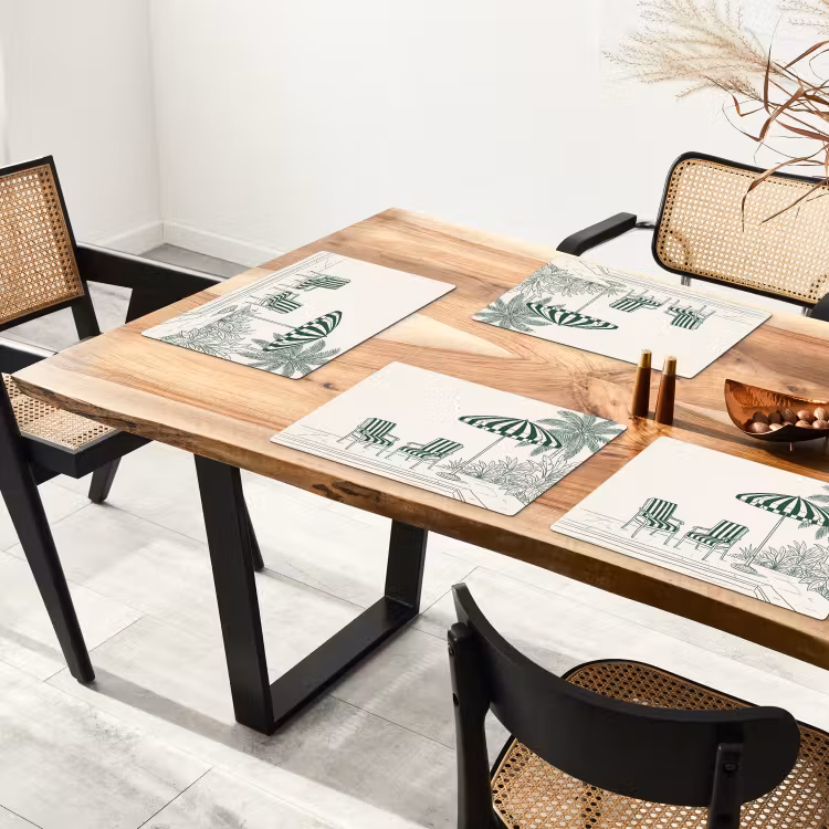 Terras - Illustratie - Groen Placemat vinyl groot -zzsfeer4_Kitchenyeah-website