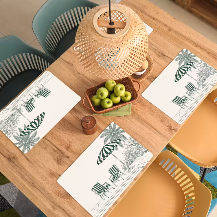 Terras - Illustratie - Groen Placemat vinyl groot -zzsfeer5_Kitchenyeah-website