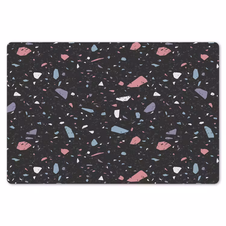 Terrazzo - Patroon - Zwart - Zacht Placemat vinyl groot 368 -zzsfeer1_Kitchenyeah-website