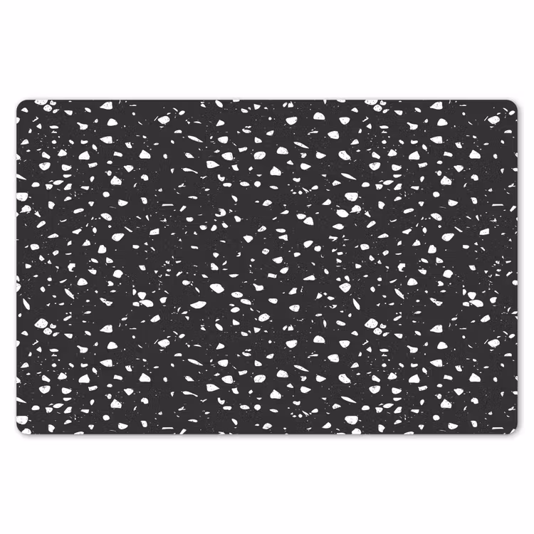 Terrazzo - Patroon - Zwart - Wit Placemat vinyl groot 368 -zzsfeer1_Kitchenyeah-website