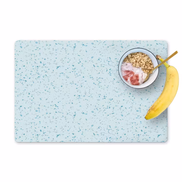 Terrazzo - Patroon - Kleurrijk - Baby Blauw Placemat vinyl groot 368 -zzzproduct_Kitchenyeah-website