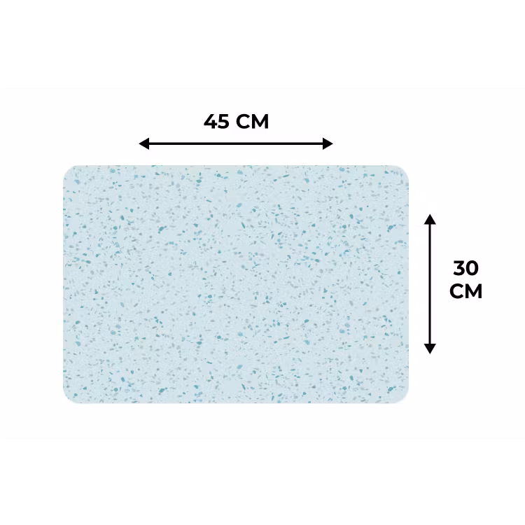 Terrazzo - Patroon - Kleurrijk - Baby Blauw Placemat vinyl groot 368 -specs