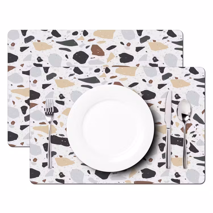 Terrazzo - Patroon - Kleurrijk - Klei Placemat vinyl groot 368 -zzsfeer2_Kitchenyeah-website