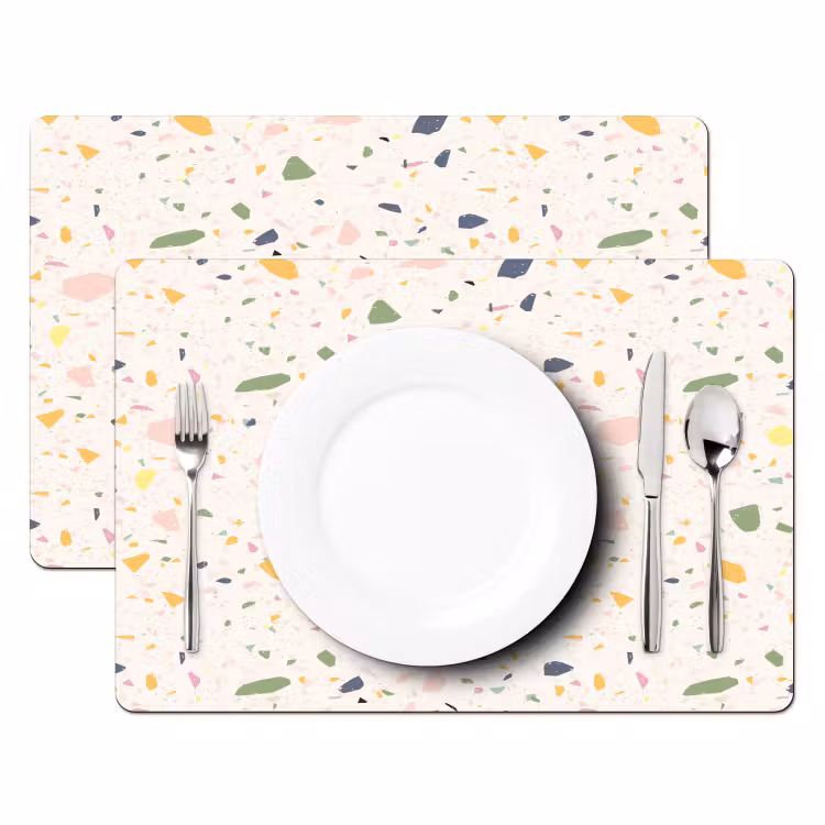 Terrazzo - Patroon - Kleurrijk - Festival Placemat vinyl groot 368 -zzsfeer2_Kitchenyeah-website