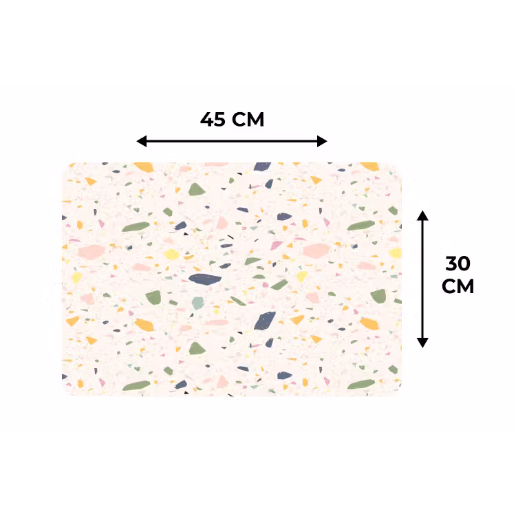 Terrazzo - Patroon - Kleurrijk - Festival Placemat vinyl groot 368 -specs