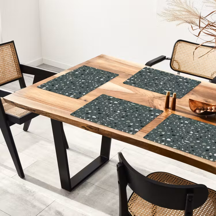 Terrazzo - Patroon - Kleurrijk - Groen Placemat vinyl groot 368 -zzsfeer4_Kitchenyeah-website