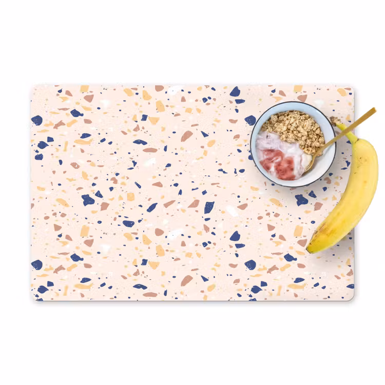 Terrazzo - Patroon - Kleurrijk - Indigo Placemat vinyl groot 368 -zzzproduct_Kitchenyeah-website