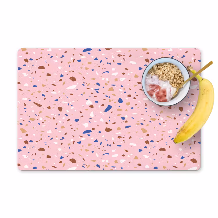 Terrazzo -  Patroon - Kleurrijk - Roze Placemat vinyl groot 368 -zzzproduct_Kitchenyeah-website