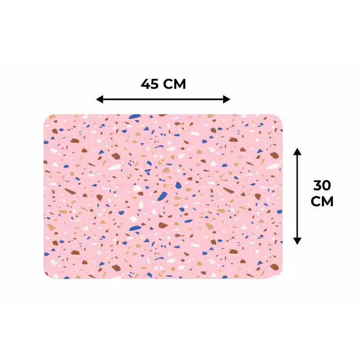 Terrazzo -  Patroon - Kleurrijk - Roze Placemat vinyl groot 368 -specs