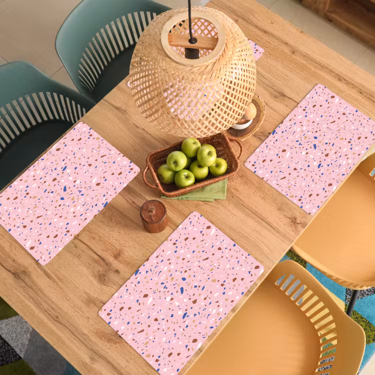 Terrazzo -  Patroon - Kleurrijk - Roze Placemat vinyl groot 368 -zzsfeer5_Kitchenyeah-website