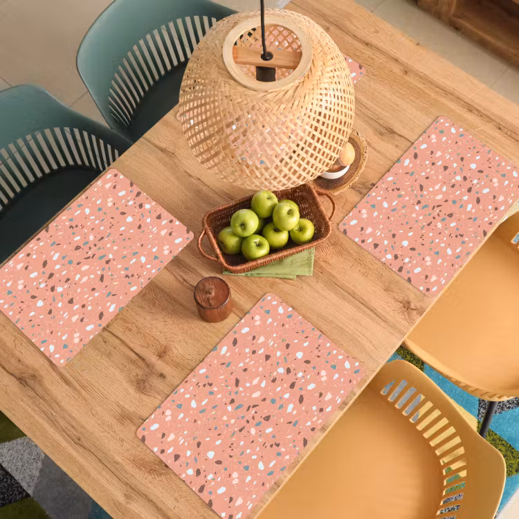 Terrazzo - Patroon - Kleurrijk - Roze - Blauw Placemat vinyl groot 368 -zzsfeer5_Kitchenyeah-website